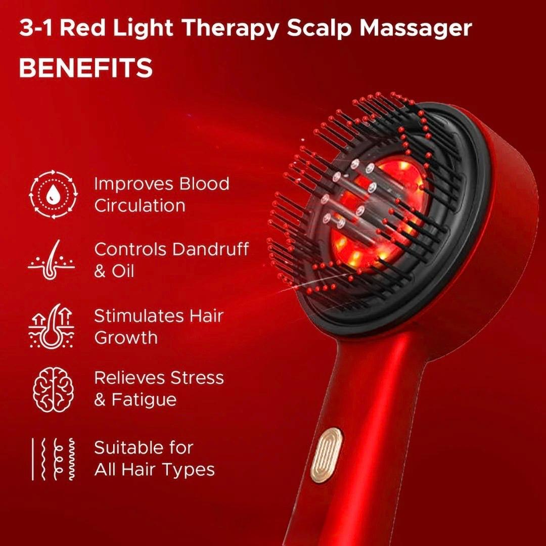 Elryn 3-1 Red Light Therapy Scalp Massager and Oil Applicator